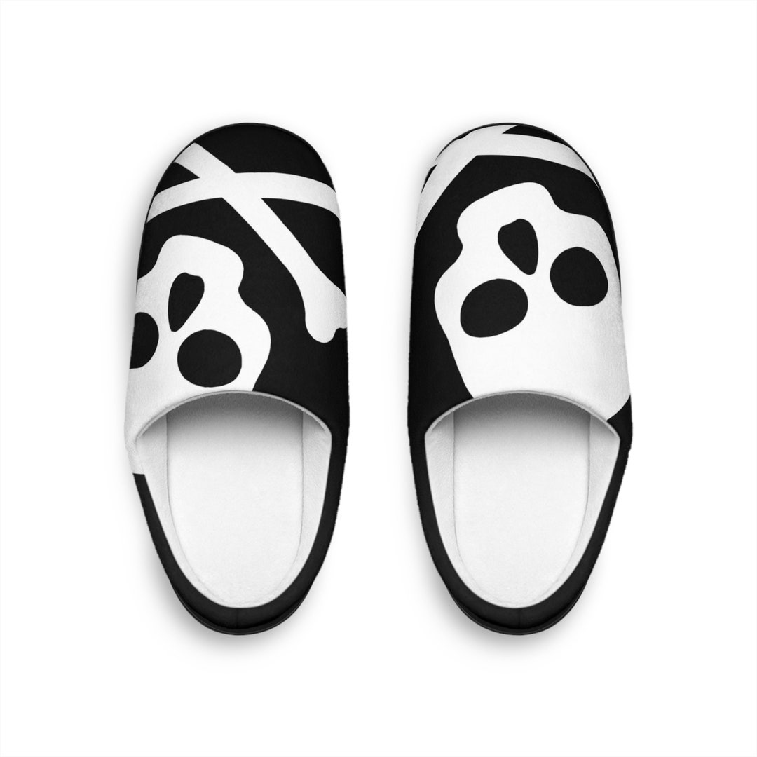 Skull Slippers Mens Etsy
