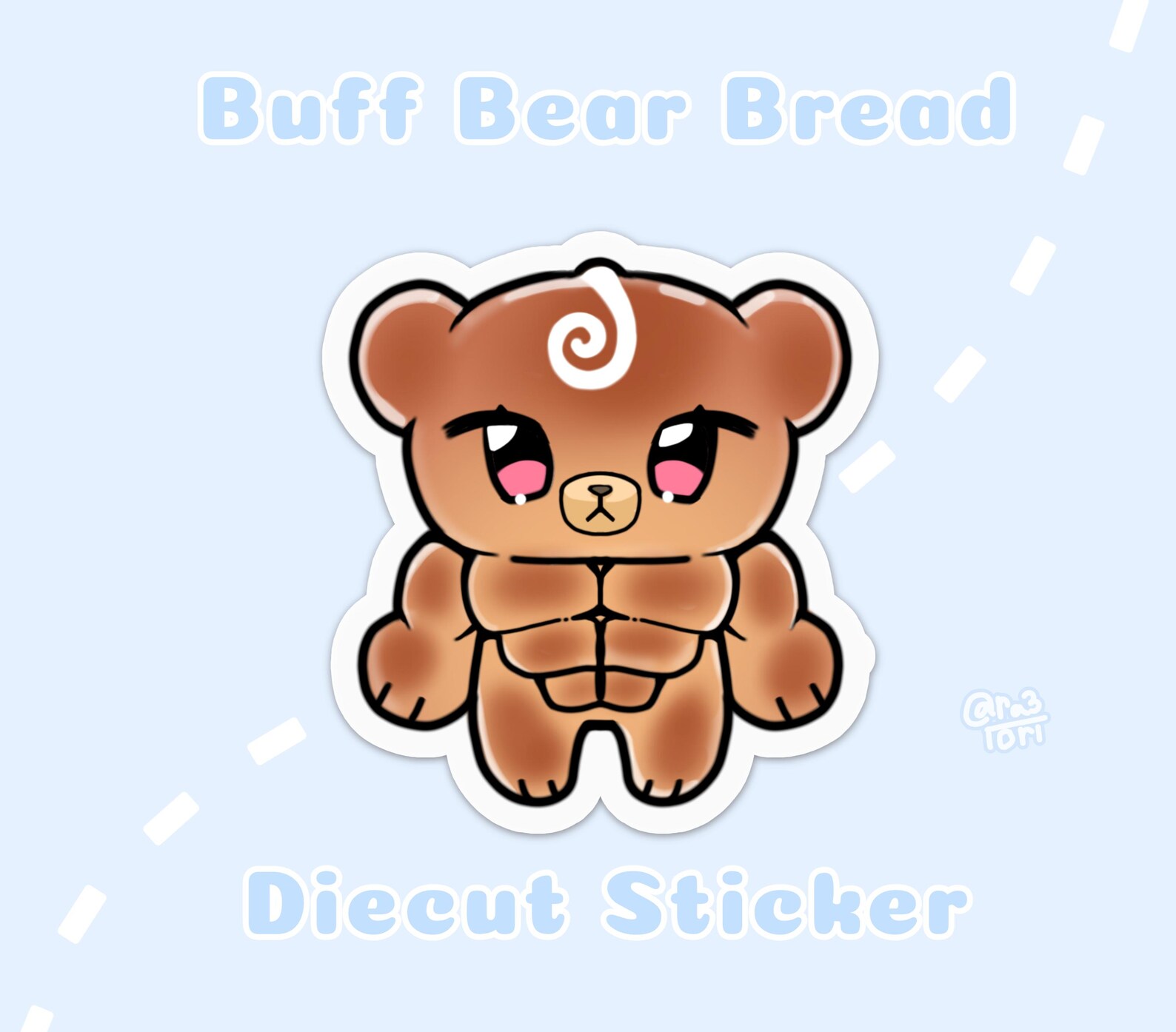 Cute Buff Bear Bread Art Sticker Kawaii Food Style Aesthetic - Etsy