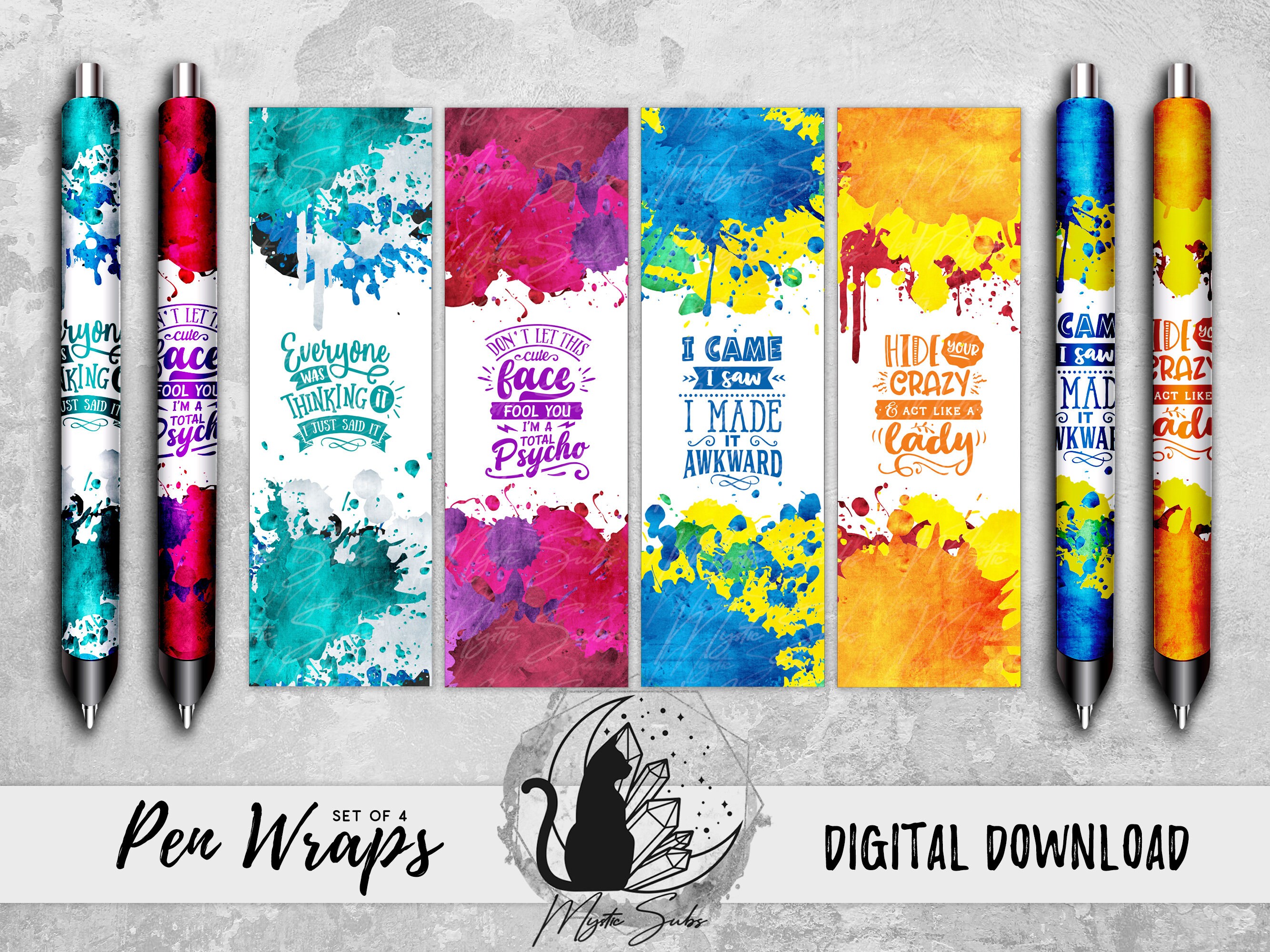 Funny Pen Wrap Png Bundle, Sarcastic Vinyl Pen Wrap Designs, Snarky Sublimation Graphic, Inkjoy Sassy Instant Download, Epoxy Pen Printable