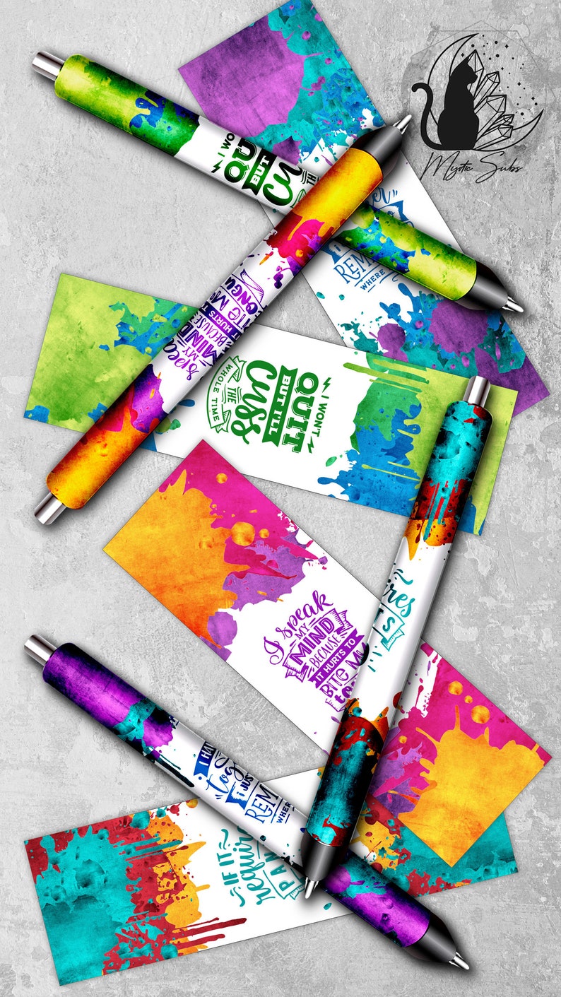 Sarcastic Pen Wrap Png Bundle, Set of 16 Funny Vinyl Pen Wrap Designs