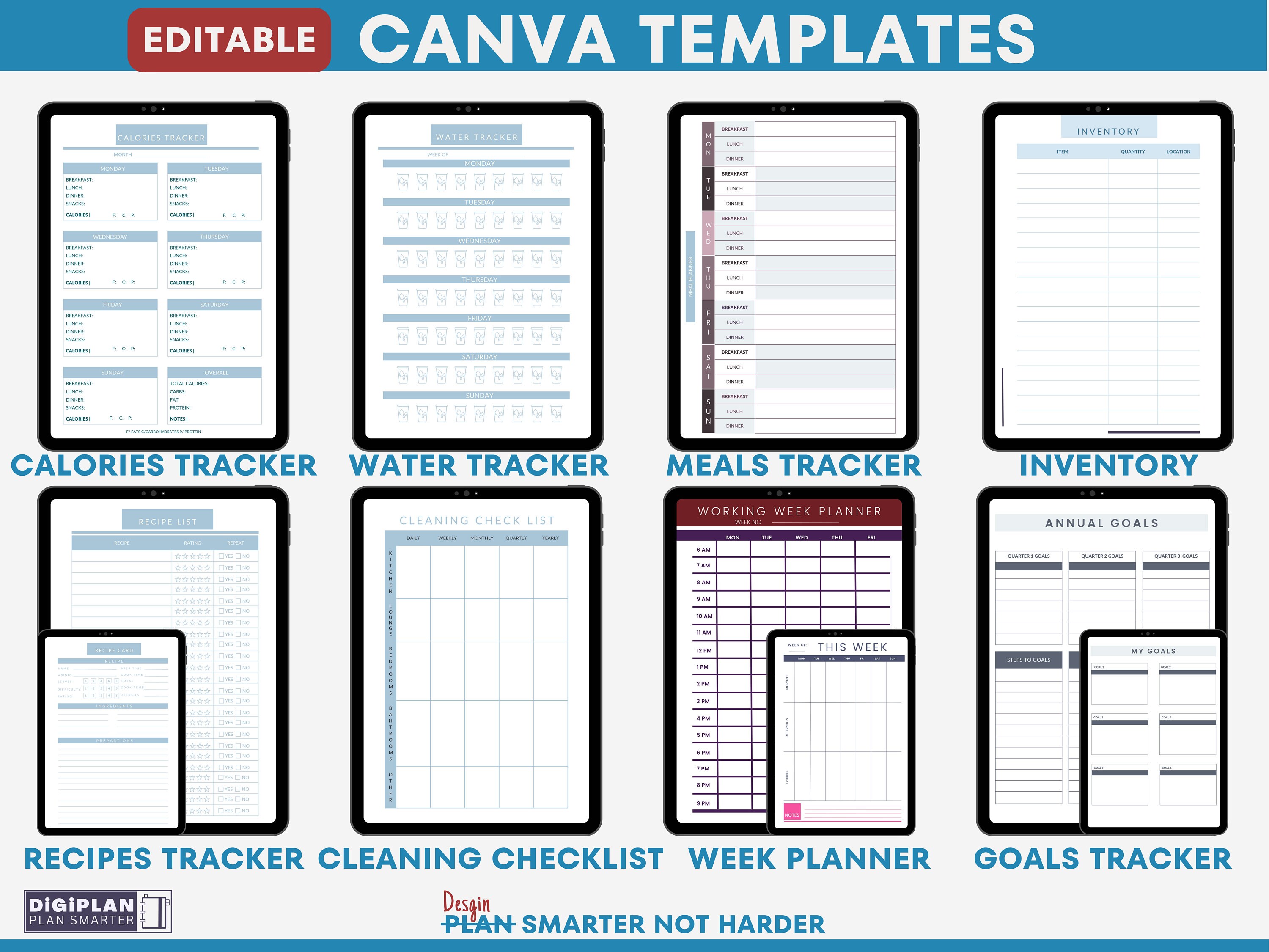 Canva Templates Printable Digital Planner Professional Editable ...