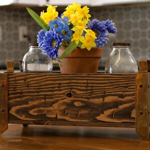 Rustic Box, Antique Box, Primitive Box, Decorative Box, Farmhouse Box, Wood Box, Wedding Gift, Housewarming Gift, Chunky Decor, Metal Box