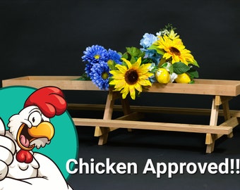 ChickNic Table, Chicken Picnic Table, Chicken Feeder, Picnic Table, Chicken Coop, Farmhouse Style, Chicken Lover, Chicken Coop Accessories