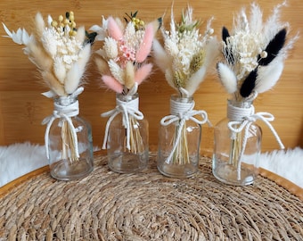 Small dried flower bouquet with vase, flowers with vase, dried flower  bouquet, table decoration, wedding decoration, dried flowers