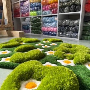 Landscape Tufted Custom Rug, Custom Rugs, Mossy Rugs, Tufted Rugs, 3D Rugs, Cool Rugs, Cute Rugs, Rugs Handmade, Bedroom Rugs, Fluffy Rug