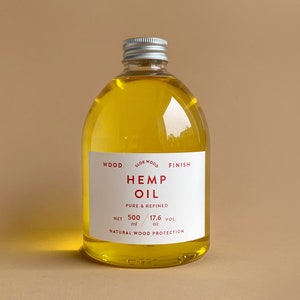 Refined Hemp Oil Wood Finish | Natural Wood Sealant - Clear /No colour & Odourless, Eco-friendly, Food-safe, Child-safe, Cosmetic Grade