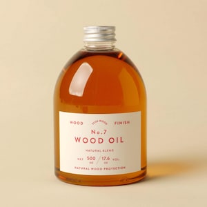 No.7 Wood Oil - Natural Wood Sealer / Danish Oil - Clear Wood Finish - Waterproof, toy safe, food safe, eco-friendly & non-toxic wood finish