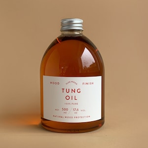 Pure Tung Oil Wood Finish | Natural Wood Sealant - Clear, Eco-friendly, Water-resistant, Food-safe & Child-safe