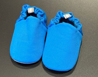 Poco Nido Mini Shoes | Eur 18, UK 2, 6-12m | Soft soled baby shoes | Blue baby slippers | First Shoes | Chrome Free Suede Sole