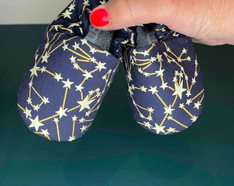 Constellations Vegan Mini Shoes Age 6-12 M | soft soled baby shoes | baby slippers | pre-walker shoes | first walking shoes | baby moccasins