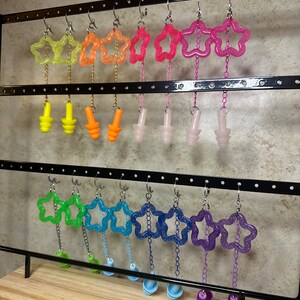 Star flower shaped earring earplugs multiple colors