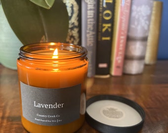Lavender - Soy Candle - Container Candle - Amber Jar - Country Creek Co