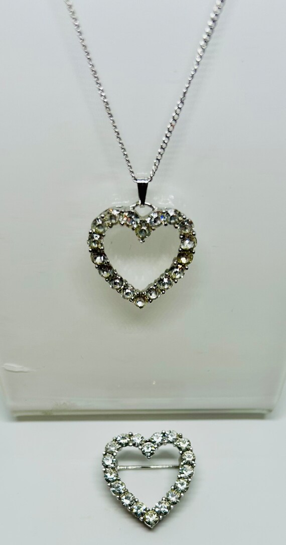 Trifari Set: Rhinestone Heart - image 2