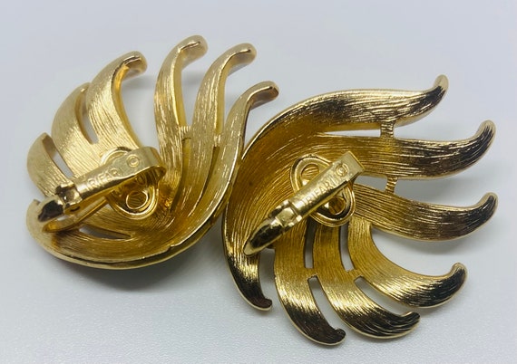 Trifari Earrings: Medium Gold Plated with Enamel - image 3