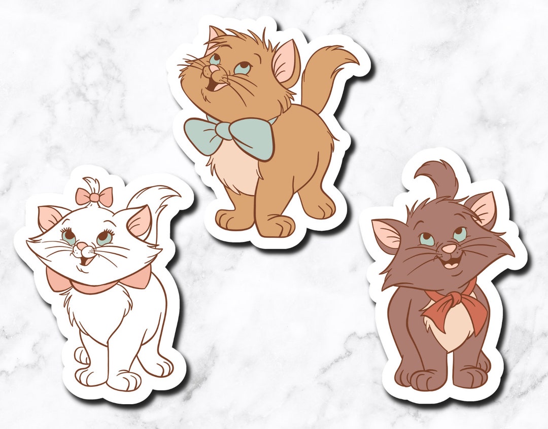 The Cats Aristocats Inspired Stickers set of 3 Stickers - Etsy