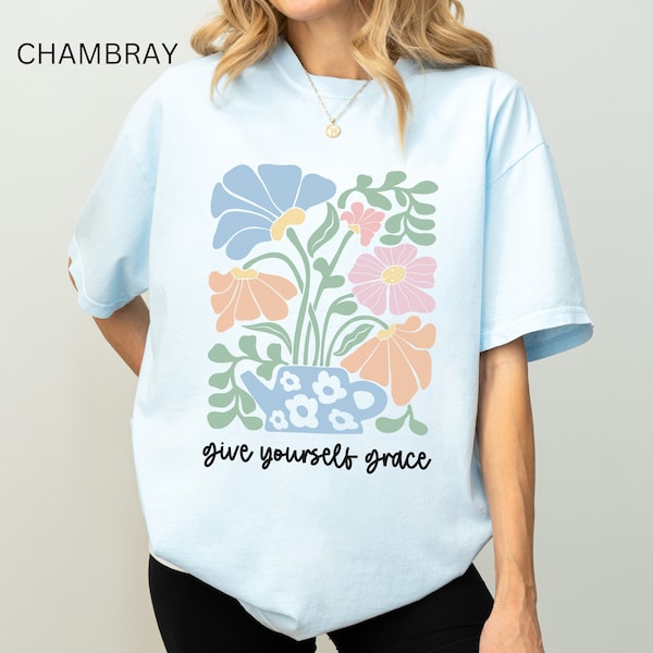 Give Yourself Grace Shirt, Mental Health Shirt, Mental Health Awareness, Oversized Tshirt, Trending Shirts, Gift for Her, Positivity Shirt