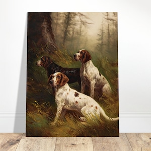 19th Century Hound Poster Print | Dog Wall Art | Farmhouse Decor | Antique Hunting Painting
