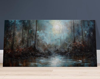 Canvastavla Mörk Gotisk Skog: Fantasi Natur Väggkonst