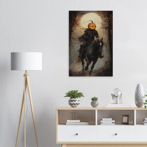 Headless Horseman Pumpkin Rider Poster | Gothic Halloween Decor | Dark ...