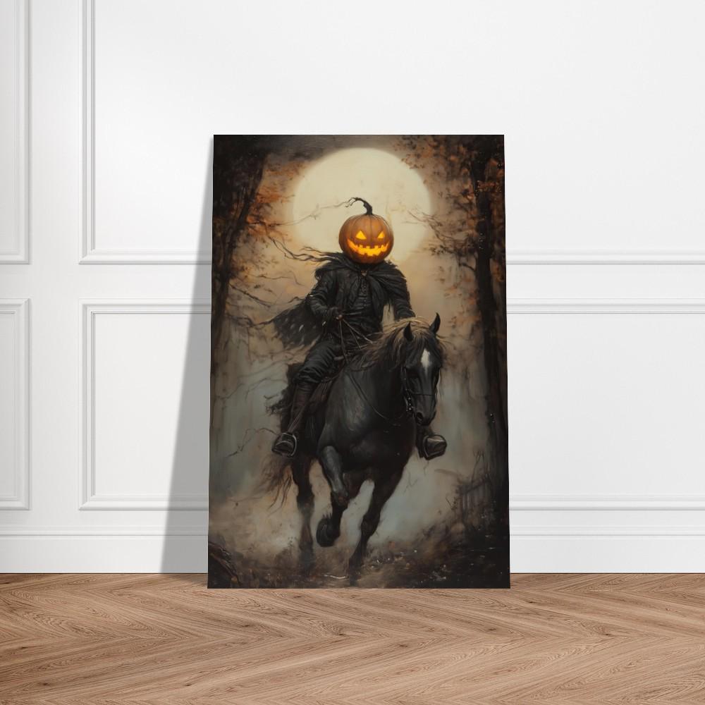 Headless Horseman Pumpkin Rider Poster | Gothic Halloween Decor | Dark ...