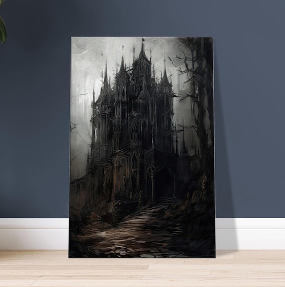 Mysterious Gothic Castle: Dark Oil Painting Poster Large Castle Print  Gothic Wall Art Dramatic Home Decor Fantasy Artwork - Etsy