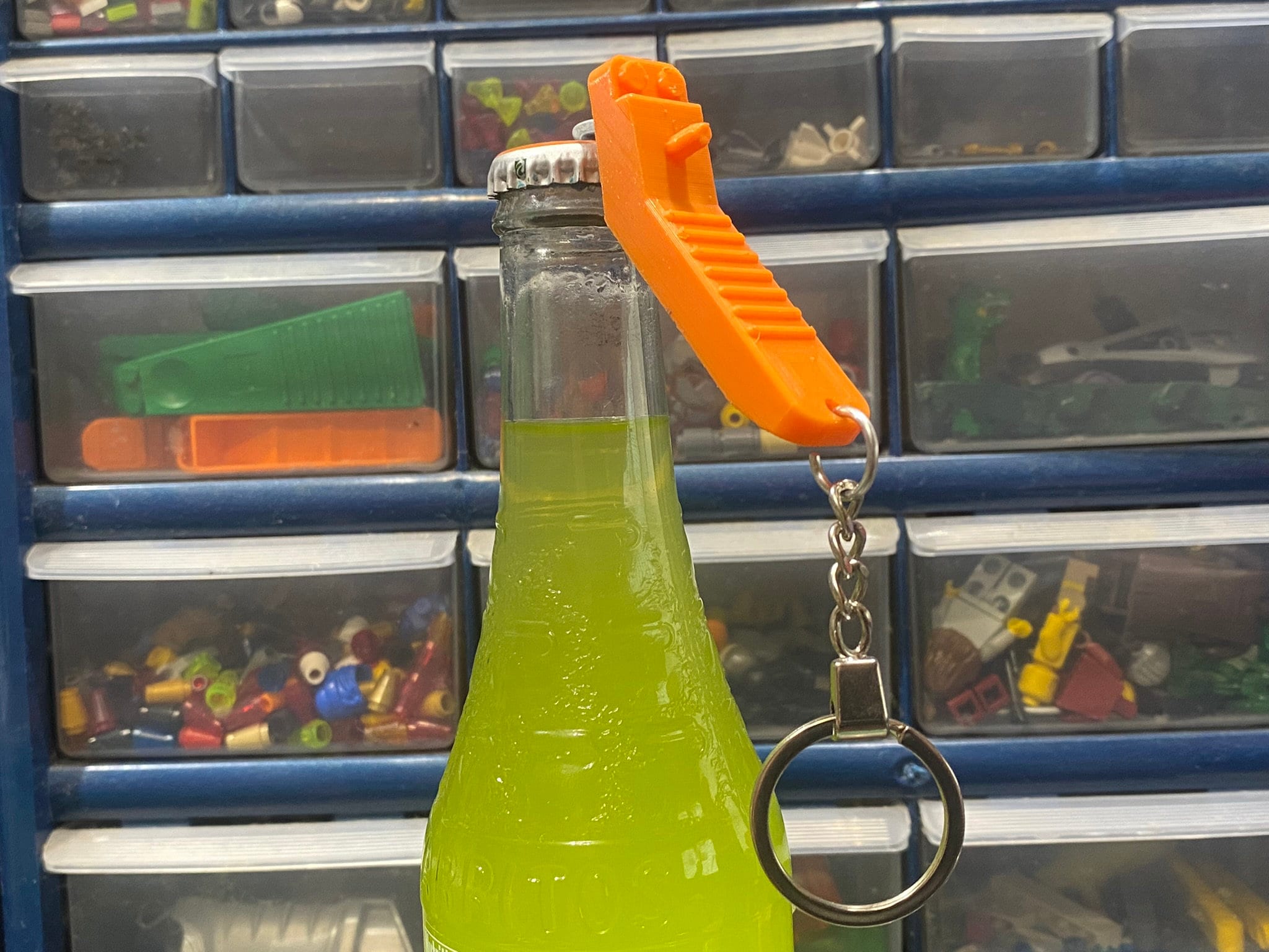 Brick Separator Bottle Opener Keychain- Orange