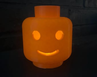 Giant Classic Brick Jack o Lantern Pumpkin Halloween Decoration Electric Tealight
