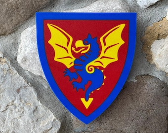 Black Knights Shield Wall Hanger (Inspired by LEGO Castle 1992)