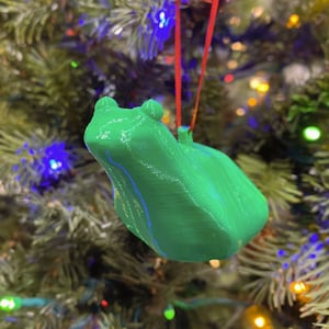 Christmas Ornament Brick Green Frog
