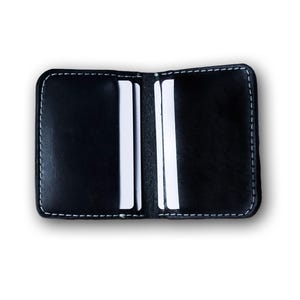 Cartera de piel negra Premium elaborada a mano, ¡minimalista o cartera completa!