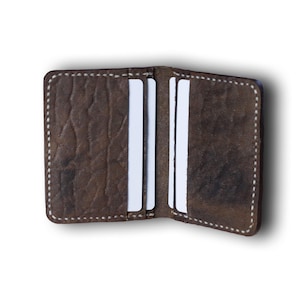 Cartera de piel de Bisonte hecha a mano, ¡minimalista o cartera completa!