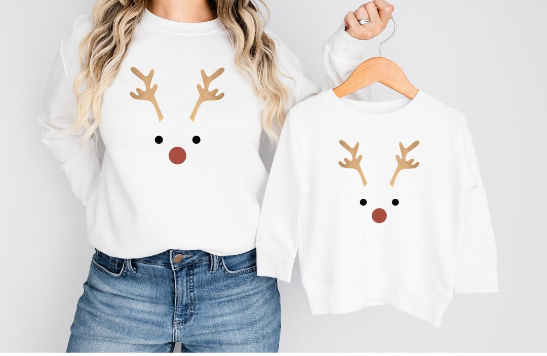Christmas Reindeer Print Asymmetrical Neck Sweatshirt