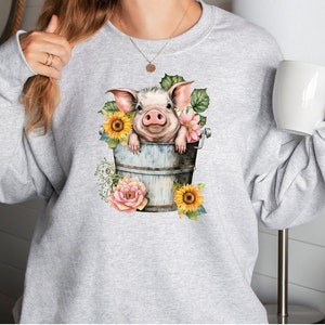 Cute Pig Crewneck Sweatshirt Pig Sweatshirt Pig Lover Gift Pig Sweater Pig Gifts Farm Sweatshirt Pig Oversize Sweatshirt Pig Crewneck