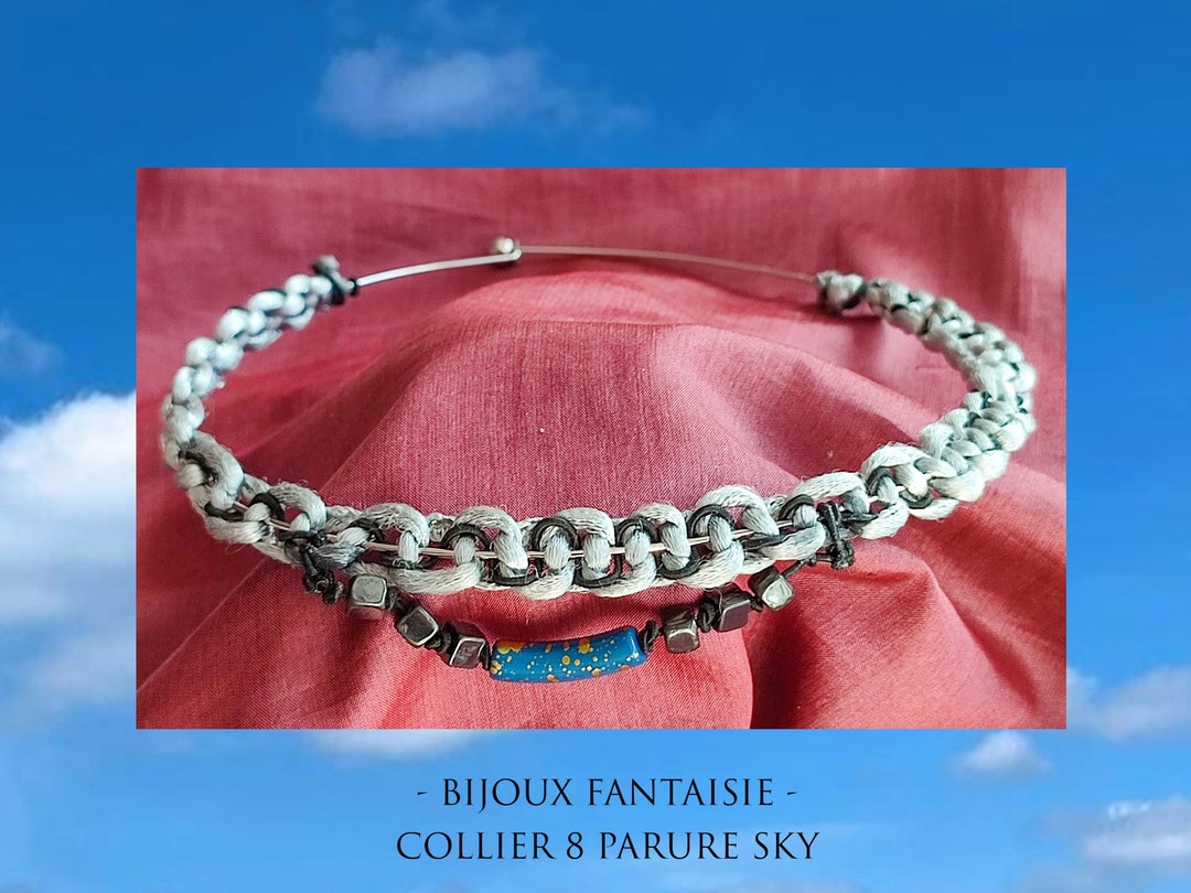 Bracelet tressé avec tête de mort couleur argentée, neuf 💀 (Neuf (Voir