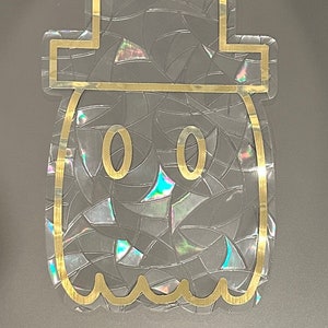 Ghost in a Top Hat Suncatcher - Window Static Cling - Reusable