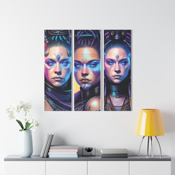 The Fate Weavers Original Digital Art Ready to Hang  Acrylic Prints (Triptych)