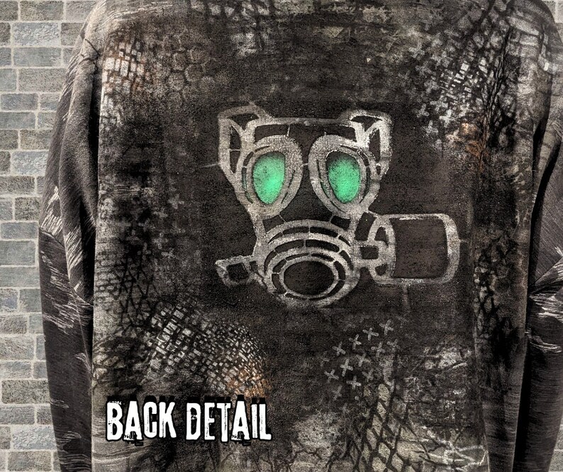 Post Apocalyptic Camo Hand Painted Ladies XL Pullover Hoodie Etsy