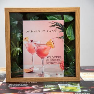 Midnight Lady - Cocktailkarte im Bilderrahmen - Highlight auf jeder Party!