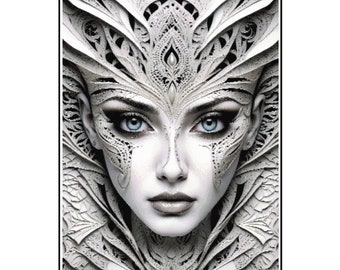 Abstract full face Cross Stitch Pattern full coverage Instant Download PDF, Counted Cross Stitch, Embroidery Art, Pattern keeper compatible.