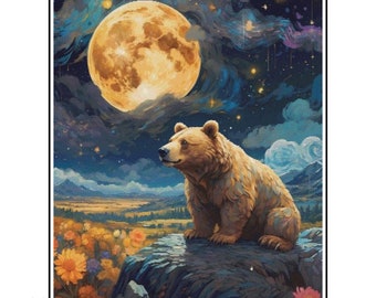 Bear Cross Stitch Pattern, Instant Download, PDF, Counted Cross Stitch, Embroidery Art, Pattern keeper compatible.