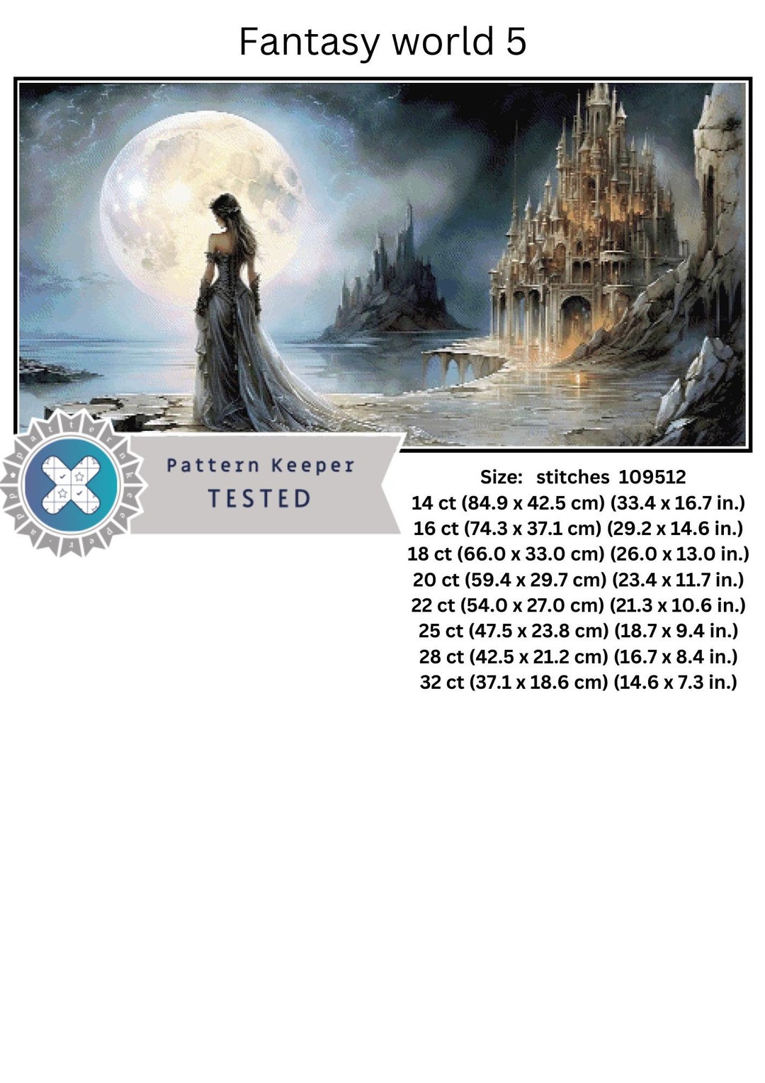 Fantasy World 5 Full Coverage Cross Stitch Pattern, Instant Download ...