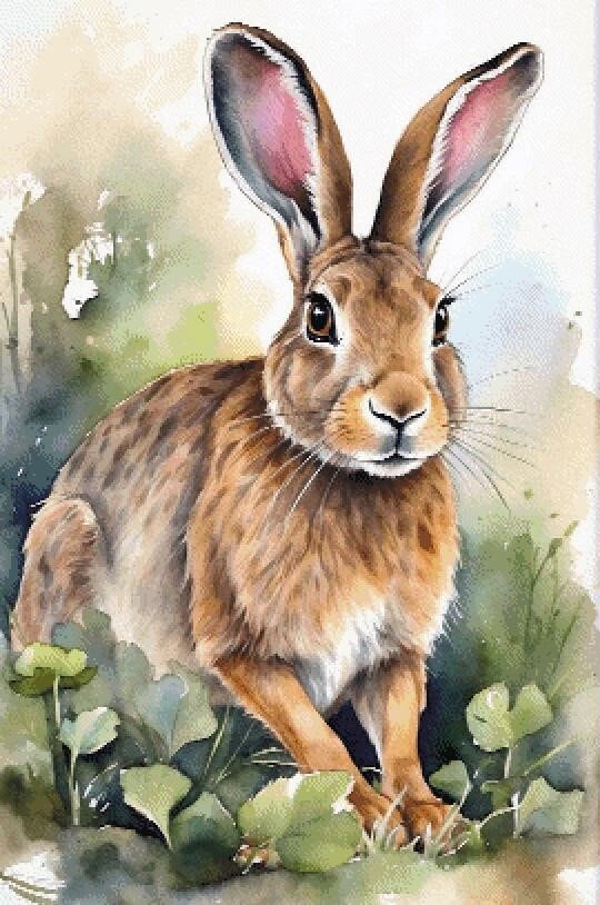 Hare, Wild Rabbit Cross Stitch Pattern. Medium Size. Instant Download ...