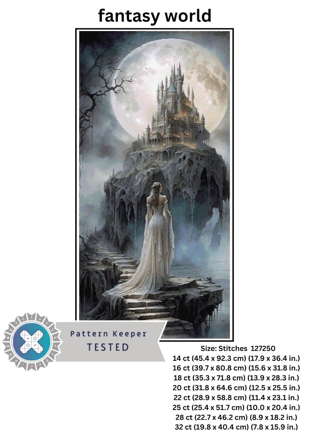 Fantasy World 3, Full Coverage Cross Stitch Pattern, Instant Download ...