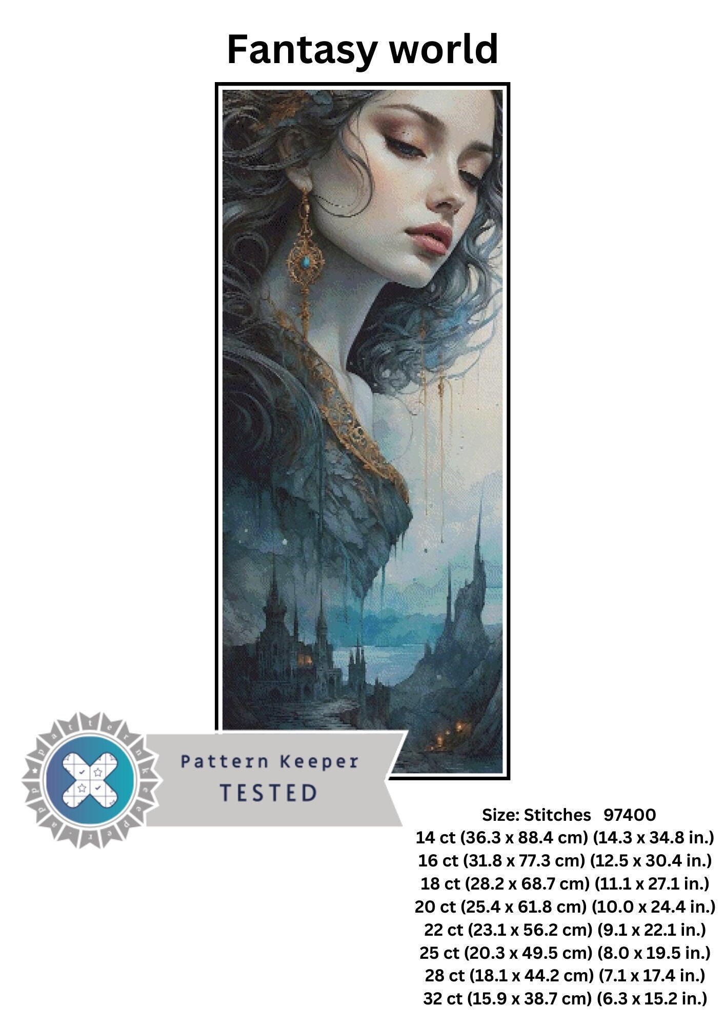 Fantasy World, Full Coverage Cross Stitch Pattern, Instant Download PDF ...