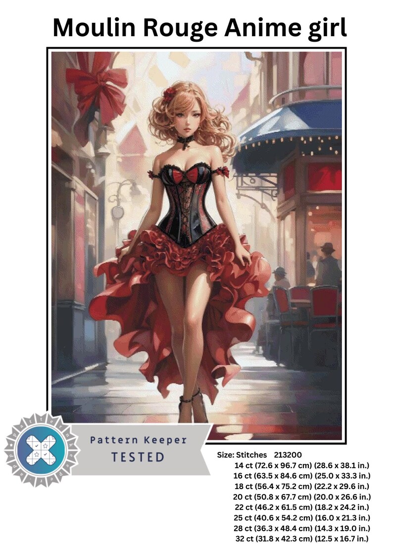 Moulin Rouge, Full Coverage Cross Stitch Pattern, Instant Download PDF ...