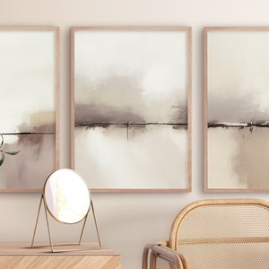 Neutral Abstract Print Set: Japandi Gallery Wall Decor (Digital Download)