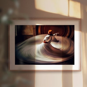 Whirling Dervish Print: Sufi Dance, Islamic Art (Digital Download)