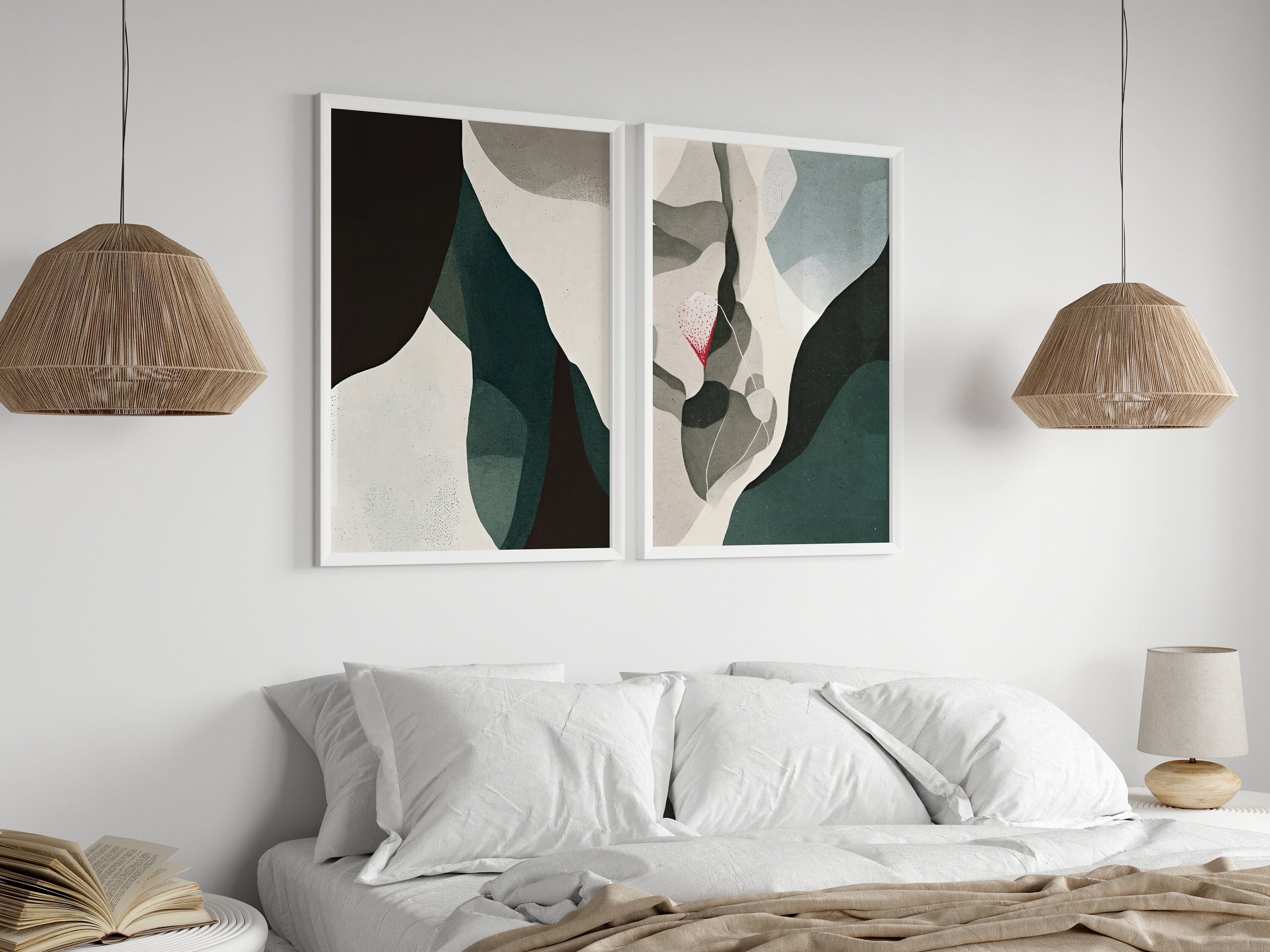 Dark Green Wall Art, Bedroom Wall Art, Living Room Art, Emerald Jewel