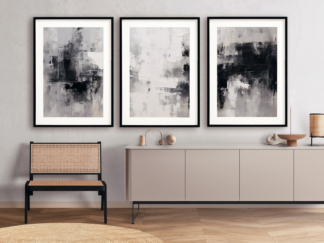 Minimalist Neutral Abstract Printable Wall Art Set of 3, Beige Abstract ...