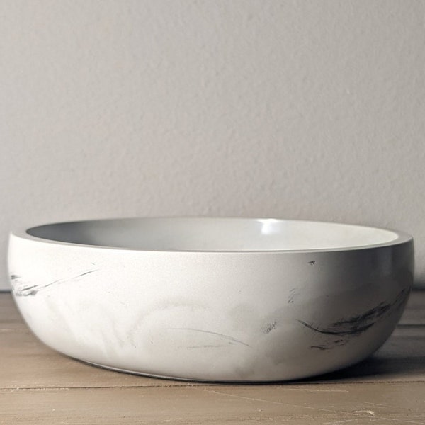 Bowl - Heavy Concrete Bowl -  8” - Entry table dish - Minimalist Bowl - Large Cement - Centerpiece Decor - Decorative Bowl - Marble colored